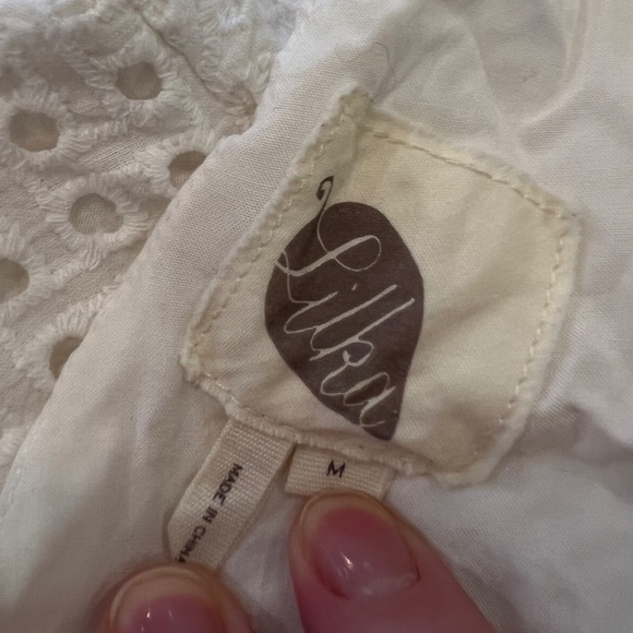 Anthropologie Lilka Women's White Eyelet Bow Back 3/4 Sleeve Romper - Picture 7 of 7